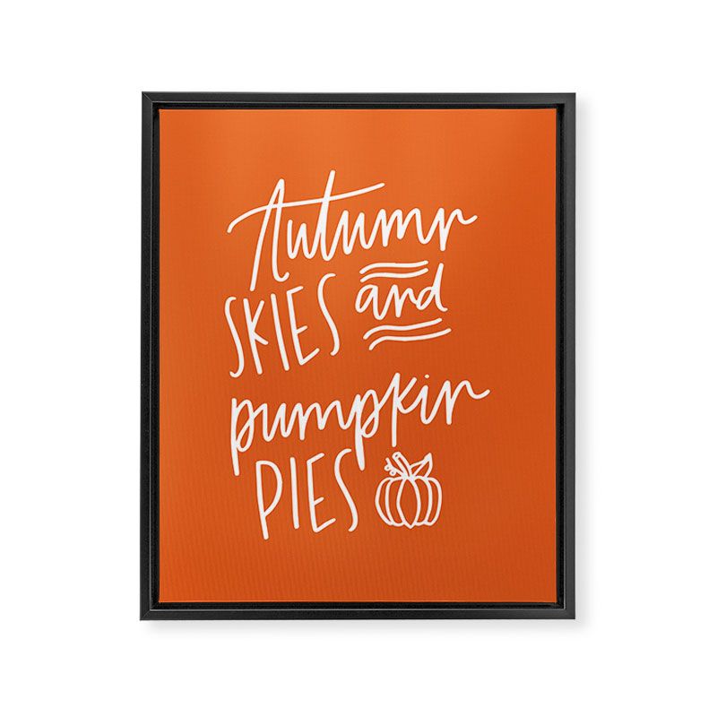 Chelcey Tate Autumn Skies And Pumpkin Pies Orange Framed Art Canvas - Society6, 1 of 4