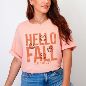Simply Sage Market S.W.Smiley Hello Fall Garment Dyed Tee - 1 of 4
