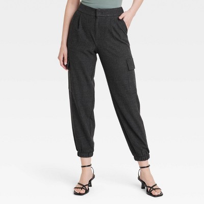 Women's High-Rise Modern Ankle Jogger Pants - A New Day™ Black XS