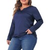 Agnes Orinda Women's Plus Size Long Sleeved Loose Casual Tunic Blouses - 2 of 4