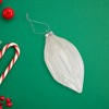 Northlight 4.5" White and Silver Glitter Finial Glass Christmas Ornament - 2 of 4