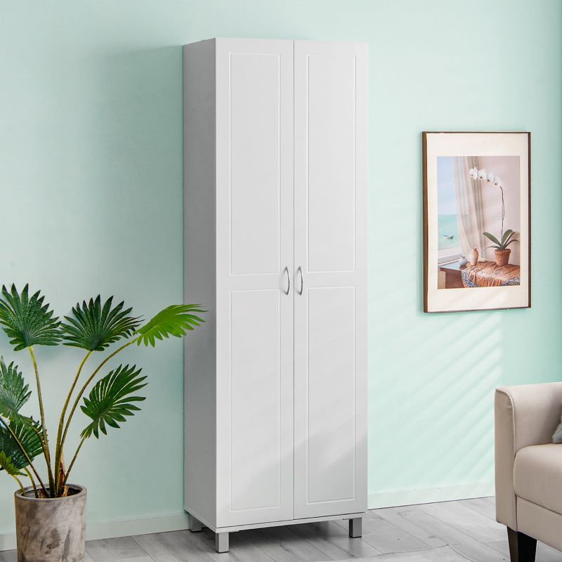 Costway 73.5''Double Door Tall Pantry Cabinet Freestanding Versatile Storage Organizer White, 2 of 11