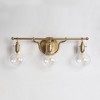LNC Amarantiser 22-in 3-Lights Matte Gold with Clear Glass Modern/Contemporary Bathroom Vanity  Lights - 4 of 4