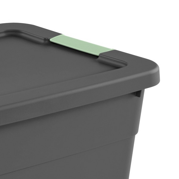Tote de almacenamiento con cierre de 12 gal - Brightroom™: Contenedor utilitario gris apilable con tapa, organizador portátil universal 4