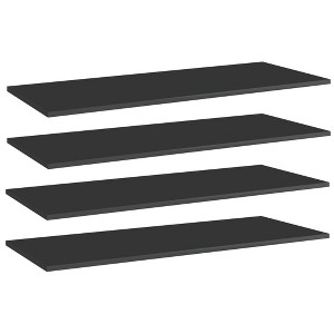 vidaXL Bookshelf Boards 4 pcs High Gloss Black 39.4"x15.7"x0.6" Engineered Wood - 1 of 4