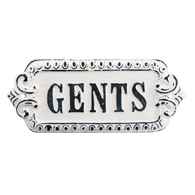 VIP Metal 8.5 in. White Gents Bathroom Door Sign