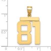 Black Bow Jewelry 14k Yellow Gold, Athletic Collection, Large Polished Number 81 Pendant - 2 of 3
