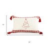 HomeRoots Set of Two Red And White Lumbar Christmas Cotton Throw Pillow Covers - 3 of 4