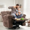Rocking Recliner Chair with 360°Swivel,Upholstered Fabric Glider Recliner with Side Pockets,Sturdy Metal Frame,Single Sofa for Living Room - 2 of 4