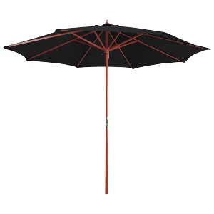 vidaXL Parasol with Wooden Pole 118.1 in.x101.6 in. Black - 1 of 4