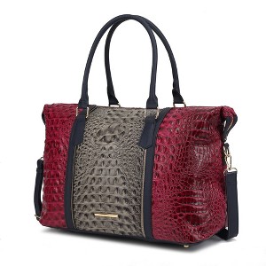MKF Collection Raven Faux Crocodile-Embossed Women’s Duffle Bag by Mia K - 1 of 4