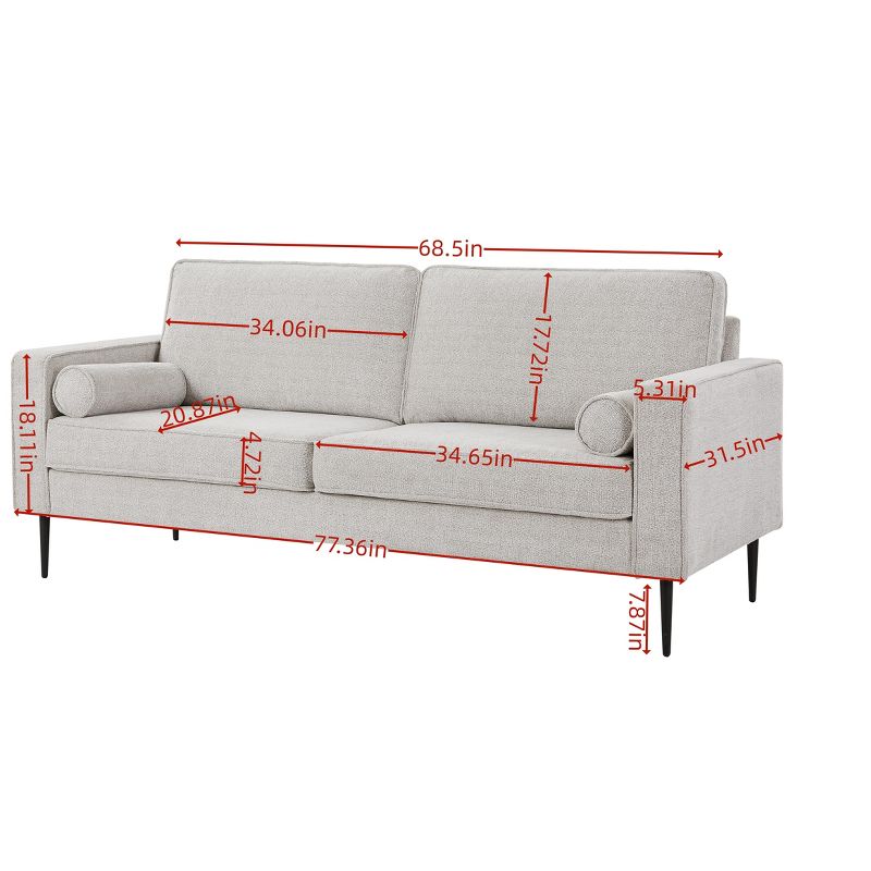 Upholstered 3 Seat/Loveseat/1 Seat/Ottoman Sofa Couches-ModernLuxe, 3 of 8