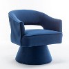 SEYNAR Modren Velvet Living Room Swivel Arm Barrel Chair with Tufted Back - 2 of 4