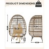 Oversize Rattan Egg Chair Outdoor Wicker Patio Lounge Chairs with Steel Frame Stand and 4 Cushions for Patio, Porch, Backyard, living rooms - 2 of 4