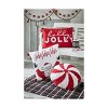tagltd 20"x20" Christmas White Ho Ho Ho Santa Cotton with Pom Poms Accent Decorative Throw Pillow Poly Filled Removable Insert Square - 2 of 2