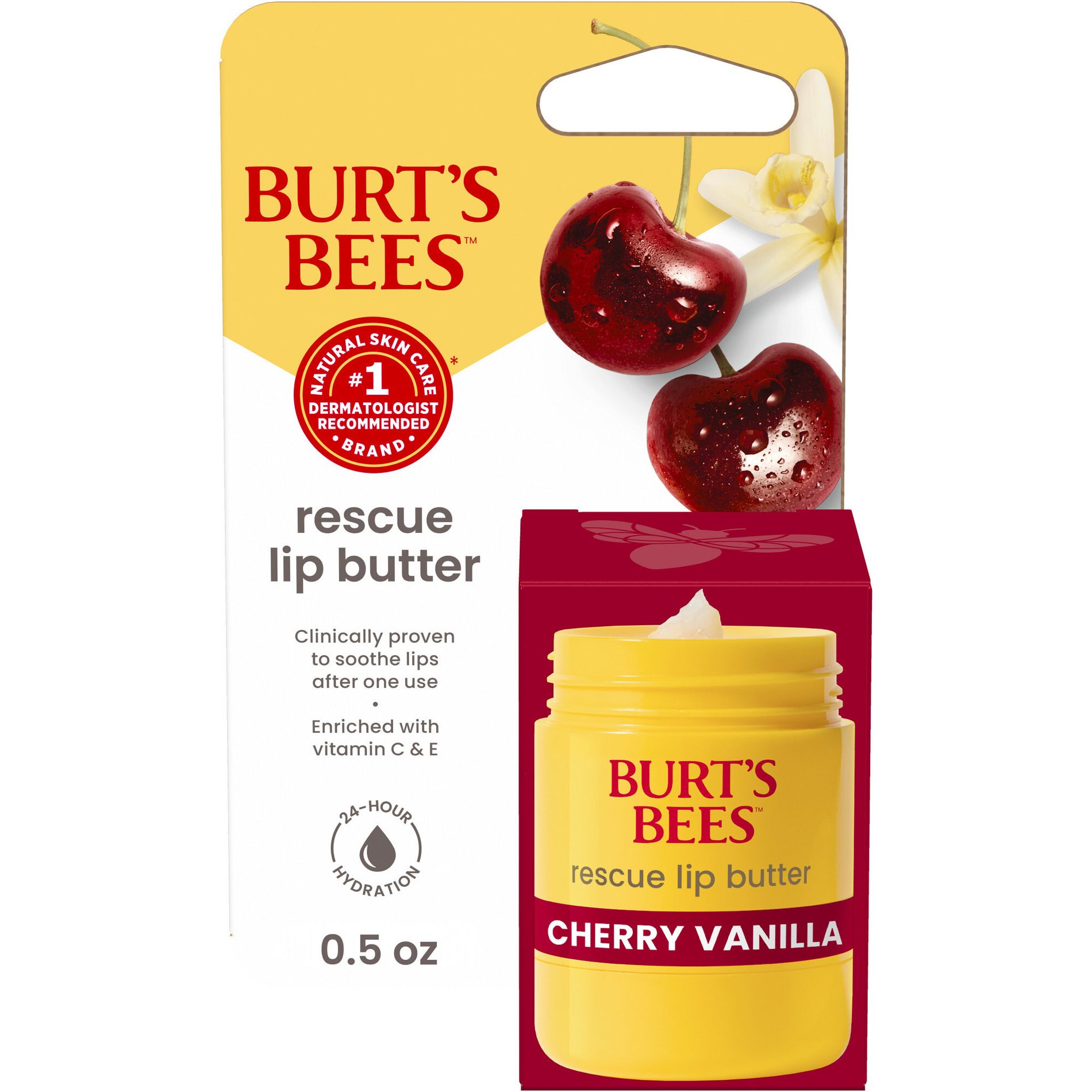 Burt's Bees Cherry Vanilla Lip Butter - 0.5oz: Moisturizing, 1-Pack, Balm