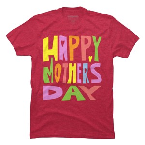 Men's Design By Humans Happy Mother's Day Colorful Text By Yunta T-Shirt - 1 of 2