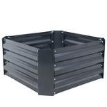 Sunnydaze Corrugated Galvanized Steel Raised Garden Bed for Plants, Vegetables, and Flowers - 24" Square x 11.75" H