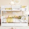 Grungis Full Over Full Loft Bed with 2 Drawers and Guardrails,Bunk Bed with Ladder Can Divided Into 2 Full Bed,Loft and Bunk Bed for Bedroom - 2 of 4