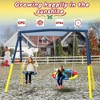 BABYYER Swing Set, Heavy-Duty A-Frame Metal Outdoor Swing Stand with 1 Saucer and 1 Belt Seat Backyard Playground Equipment for Kids & Adults - 3 of 4