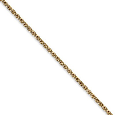 Black Bow Jewelry 1.75mm, 14k Yellow Gold, Solid Parisian Wheat Chain Necklace