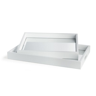 Plum & Post Malibu Mirrored Trays, Set Of 2