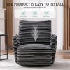 Sapphtopaz Modern Accent Chair with Striped Upholstered Swivel Leisure Single Chair with Metal Bracket Armrest for Living Room, Bedroom - 3 of 4
