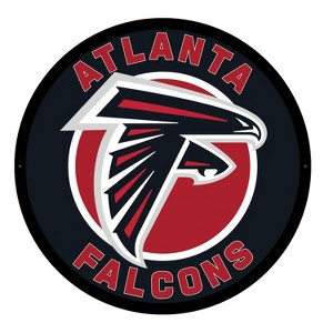 Evergreen Ultra-Thin Edgelight LED Wall Decor, Round, Atlanta Falcons- 23 x 23 Inches Made In USA - 1 of 4