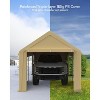 Carport Zipper Door Replacement for Portable Garage - PE Fabric, Fits 13' x 20' and 13' x 25' Frames (Frame Not Included) - 3 of 4