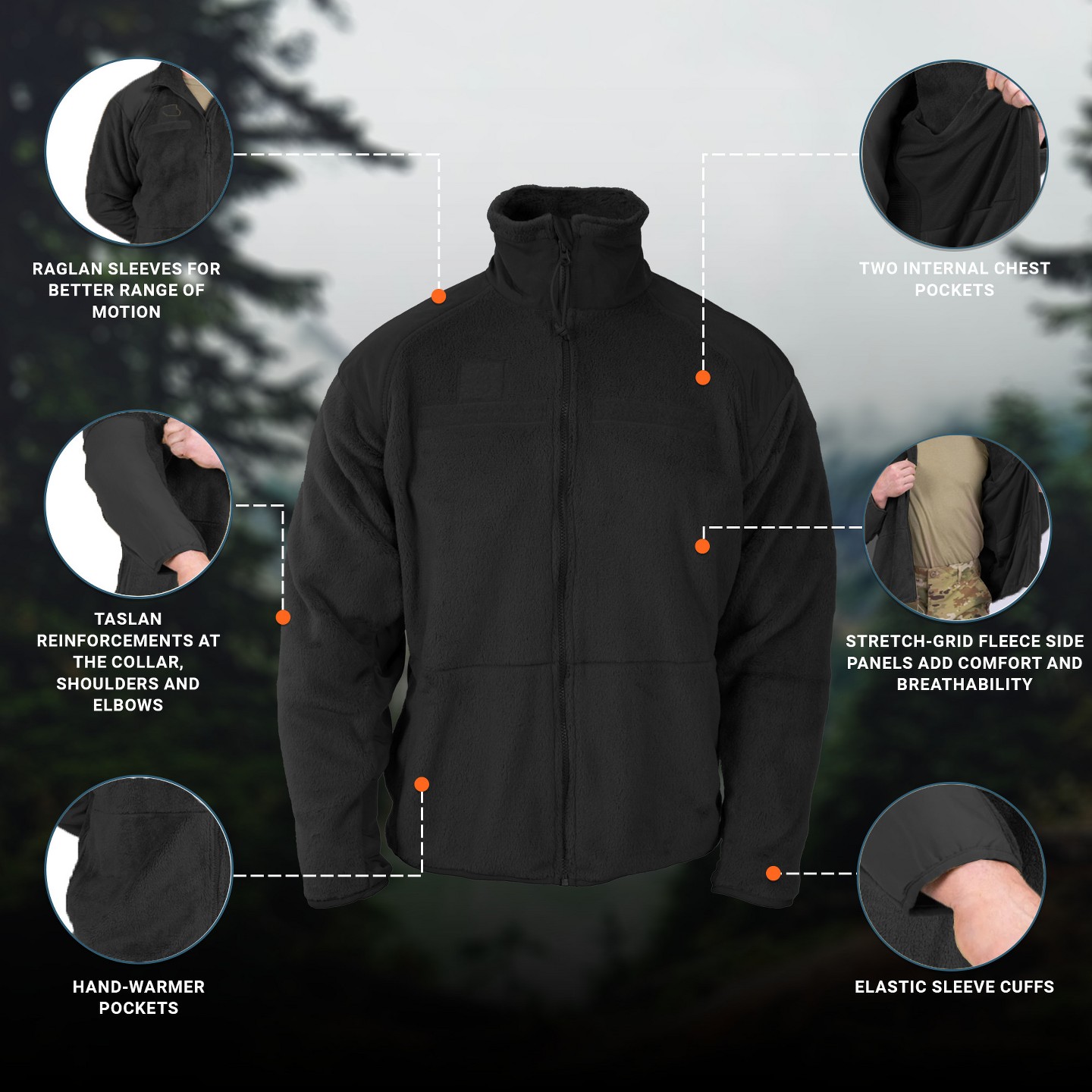 Мужские куртки Propper Gen III 100% Poly Fleece Jacket,Olive,M-R — фото 4