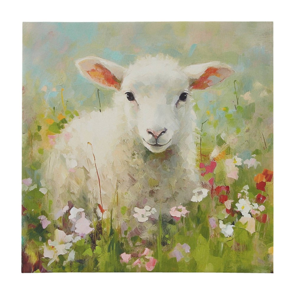 Photos - Wallpaper Madison Park 16"x16" Sunshine Happy Farm Animals Canvas Wall Decor Art Lam