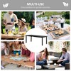 Syemin Patio End Table, Rectangular Outdoor Dining Table with All-Weather Faux Wood Top for Garden, Lawn, Patio, Black, 74.75"*35.5"*29.25" - 4 of 4