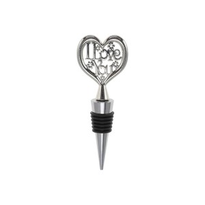 Unique Bargains Bottle Stoppers Zinc Alloy PTR Silver Tone Black 4.13"x1.57"x0.79" 1 Pc - 1 of 3