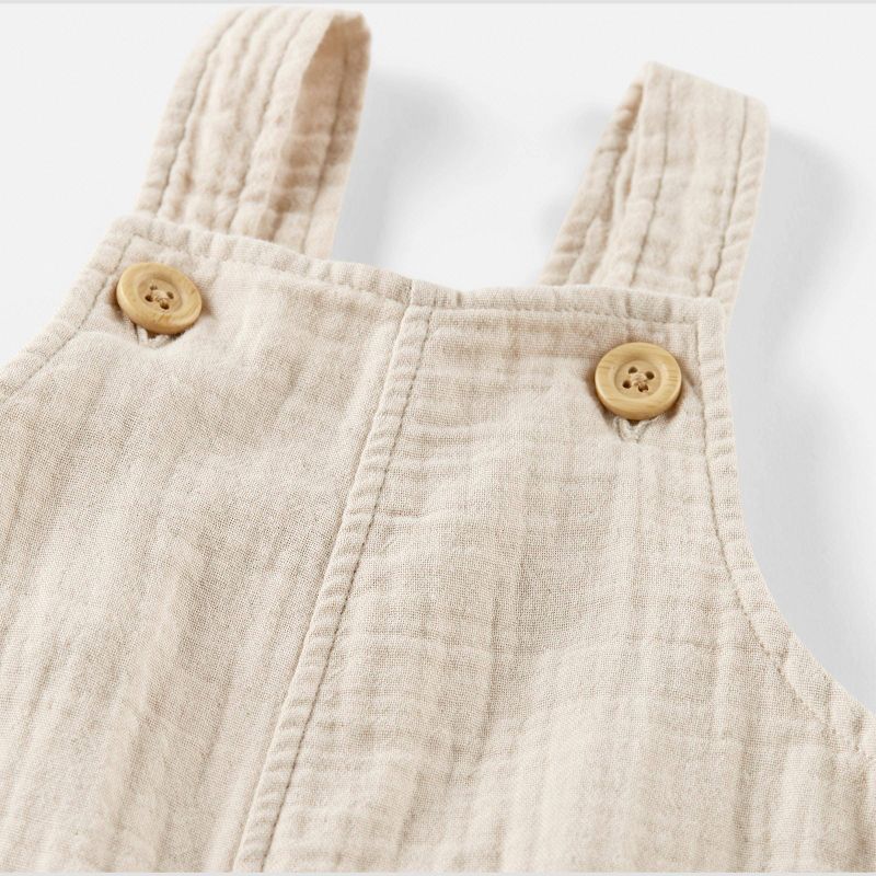 Little Planet by Carter's Organic Baby Oatmeal Shortalls, 3 of 7
