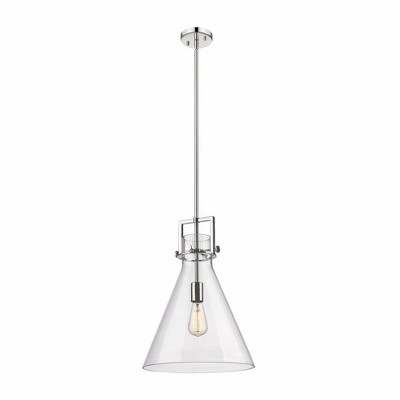 Newton Cone - 1 Light Stem Hung Pendant In Industrial Style-19.13 Inches Tall and 14 Inches Wide