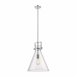Newton Cone - 1 Light Stem Hung Pendant In Industrial Style-19.13 Inches Tall and 14 Inches Wide - 1 of 1