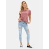 EXLURA Womens Summer Cute Crop Tops Short Sleeve Pleated T-shirts Crewneck Blouse - 4 of 4