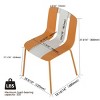 4-Piece Minimalist Patio Chair Set with Sturdy Metal Legs, Indoor Outdoor Armless Chairs for Porch, Garden or Balcony-The Pop Home - 3 of 4