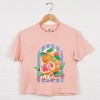 S.W.Smiley Fruits and Stripes - Women's Boxy Crop Top Graphic T-Shirt - 3 of 4