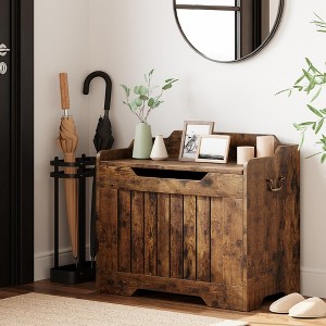 Jojoka Storage Chest, Storage Bench with Safety Hinge, Wood Large Toy Box, Storage Trunk for Entryway, Living Room, Bedroom, Playroom - 1 of 4