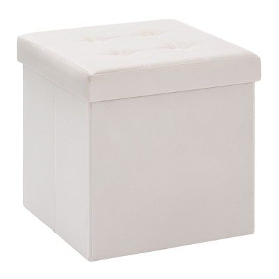 LUSIMO 15" Velvet Storage Ottoman Toy Chest Footstool For Bedroom Living Room