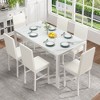 Hooseng Modern Luxurious Style 5/7 Piece Dining Room Table Set, Tempered Glass Top Dining Table Set for 4/6, Metal Frame And Upholstered Dining Chairs - 2 of 4