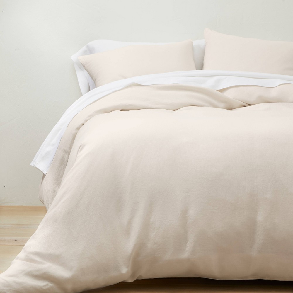 Photos - Bed Linen King Linen Duvet & Sham Set Natural - Casaluna™