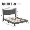 Queen Size Bed Frame, Upholstered Platform Bed Frame, Modern Wingback Headboard, Solid Wood Slats Support, No Box Spring Needed - 3 of 4