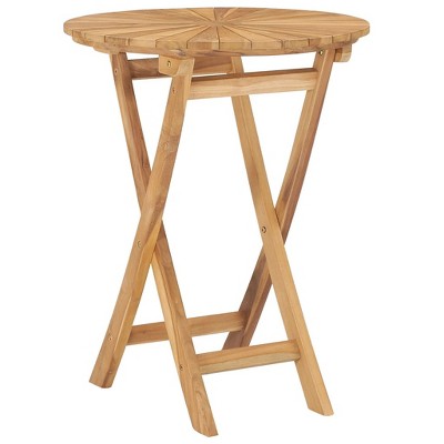 vidaXL Folding Patio Table  23.6 inches  Solid Teak Wood