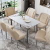2 x Dining Chairs Upholstered PU Leather Wide Back Armless Side Dining Chairs - 4 of 4