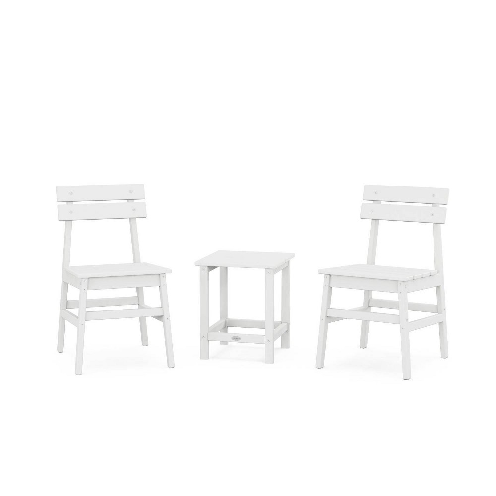 POLYWOOD 3pc Modern Studio Plaza Outdoor Patio Chair Conversion Set White: Durable, Weather-Resistant, No Cushion