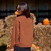 Women's Brown Collared Long Sleeve Front Button Jacket - Cupshe - image 3 of 3