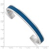 Black Bow Jewelry 8mm Stainless Steel & Blue Leather Cuff Bracelet, 7.25 Inch - 4 of 4