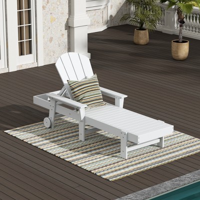 WestinTrends Malibu Reclining Chaise Lounge With Arms & Wheels